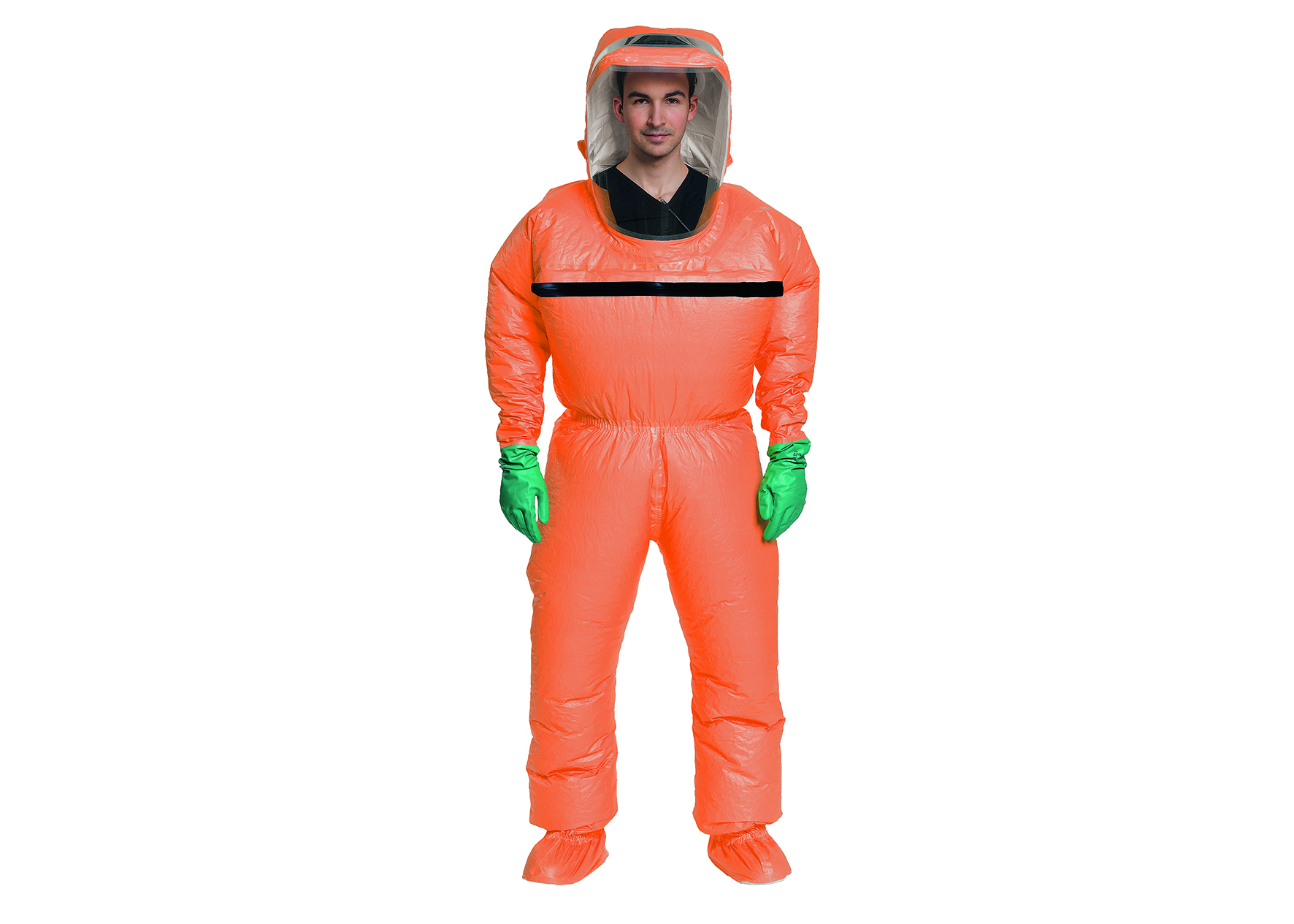 Mann trägt Chemikalienschutzanzug VenION®, Abbildung von vorne