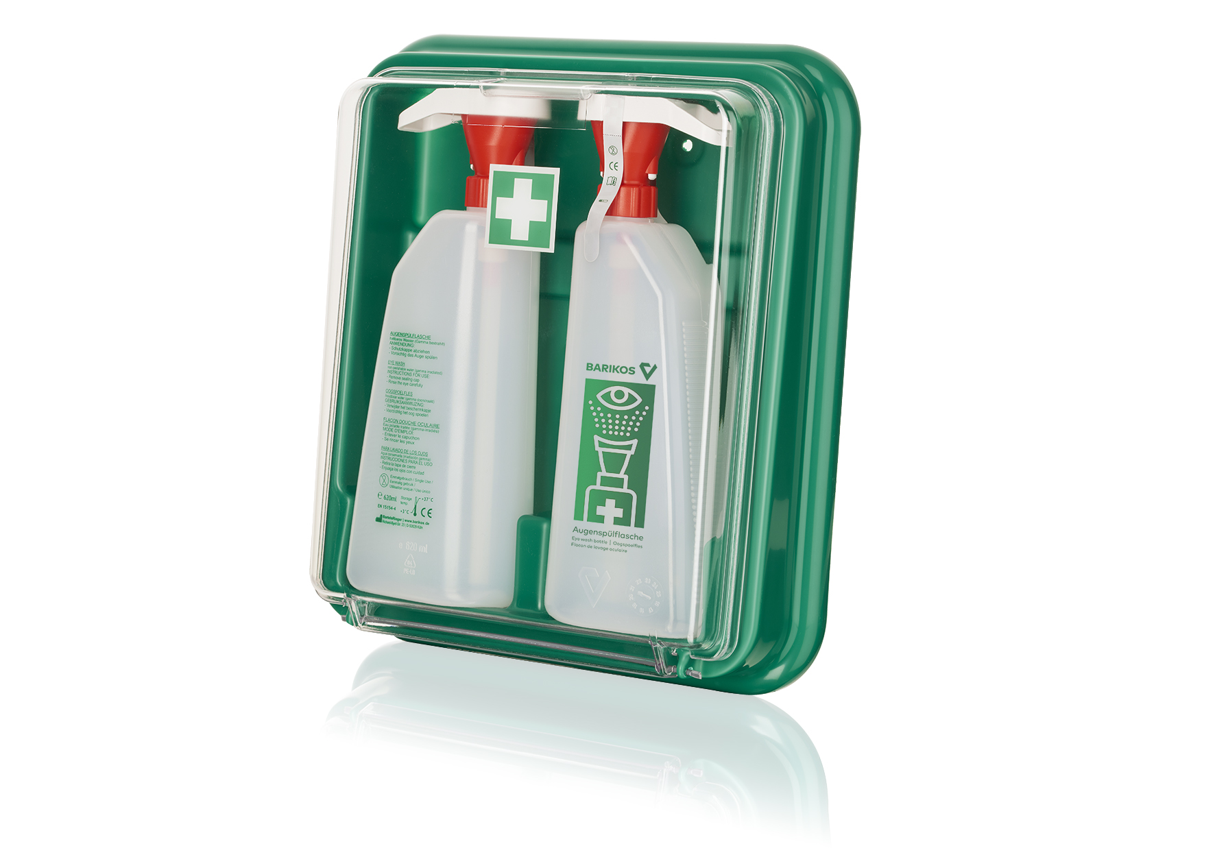 BARIKOS-Set: Wandbehälter inkl. 2 Augenspülflaschen 620 ml