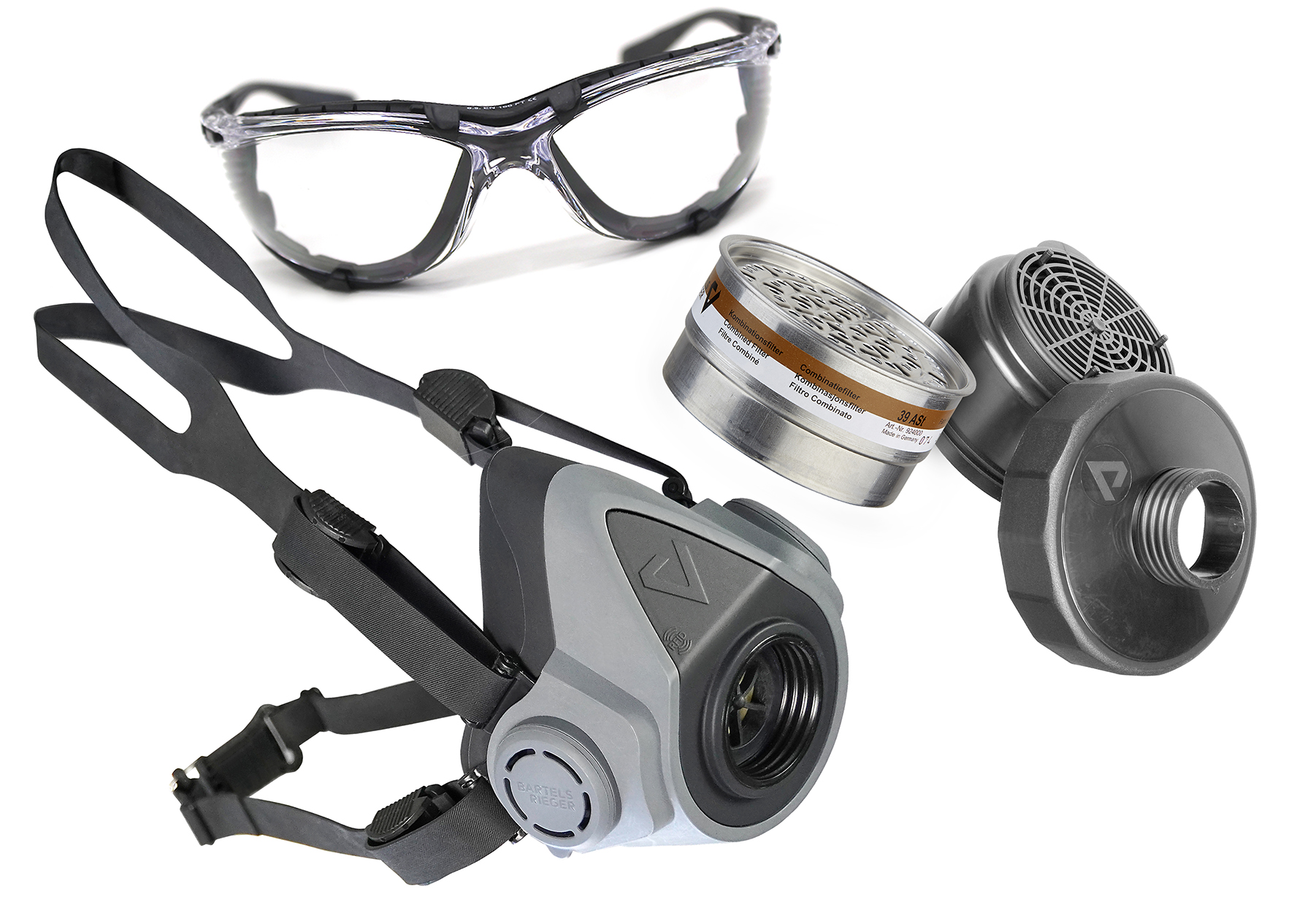 Starter-Pack BariMask HF + 1 Filter 39 ASt + Filteraufnahme 5570/70 + Schutzbrille